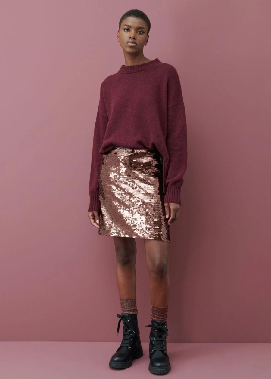 Clothing Marella | Marella Zolla Sequin Mini Skirt Bordeaux