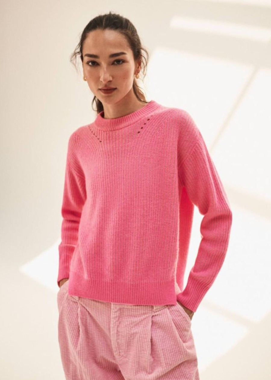 Clothing White + Warren | White + Warren Cashmere Two-Tone Sweater Pink Combo