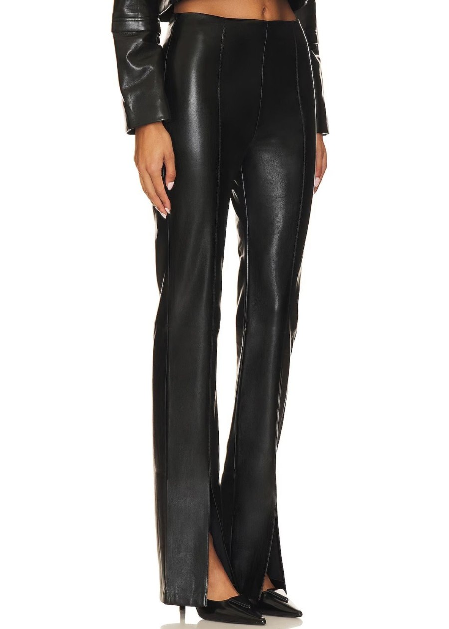 Clothing Amanda Uprichard | Amanda Uprichard Tavira Faux Leather Pant Black