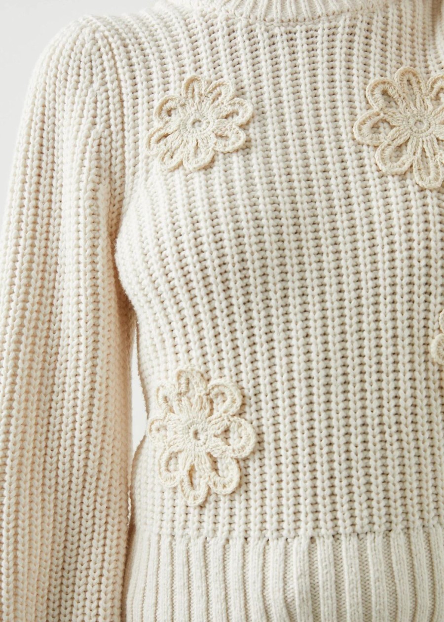 Clothing Rails | Rails Romy Sweater Ivory Crochet Daisies