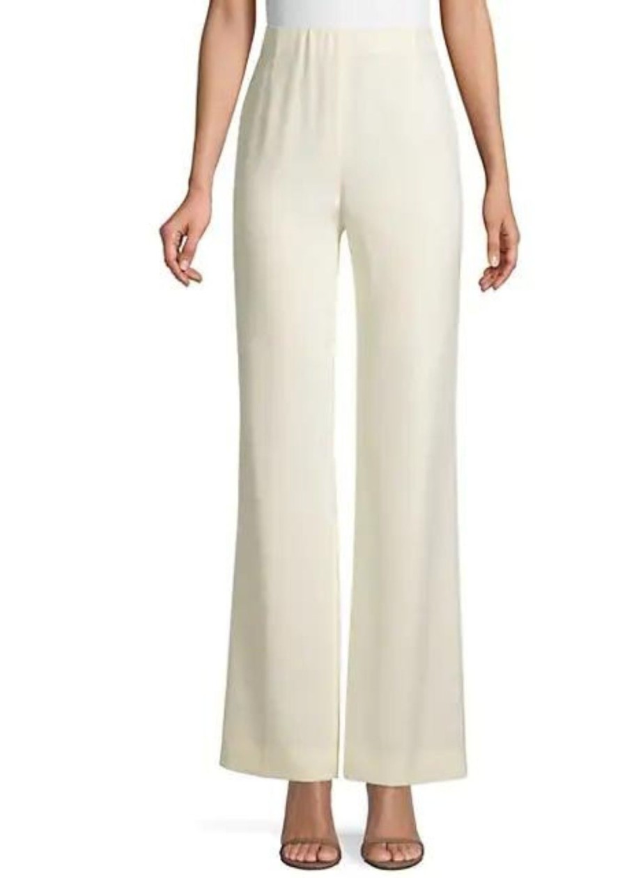 Clothing Lafayette 148 NY | Lafayette 148 Studio Pant In Silk Crepe De Chine Cloud