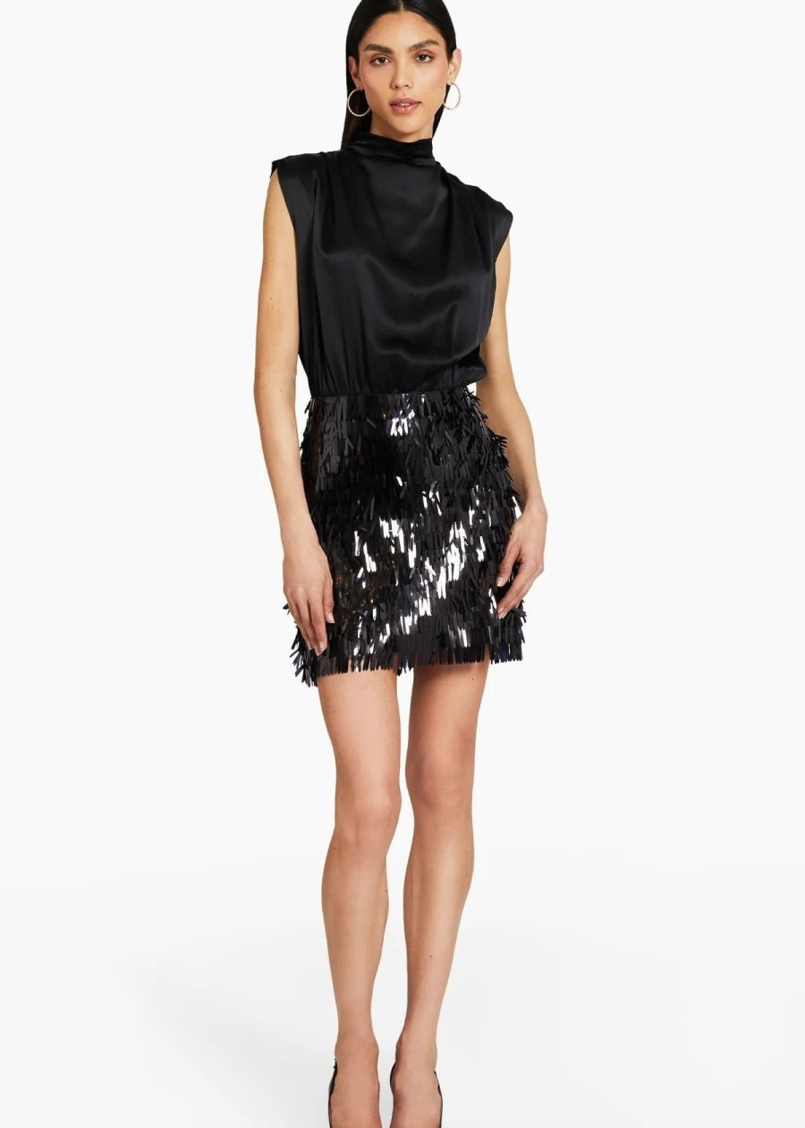 Clothing Amanda Uprichard | Amanda Uprichard Simran Sequin Dress Black