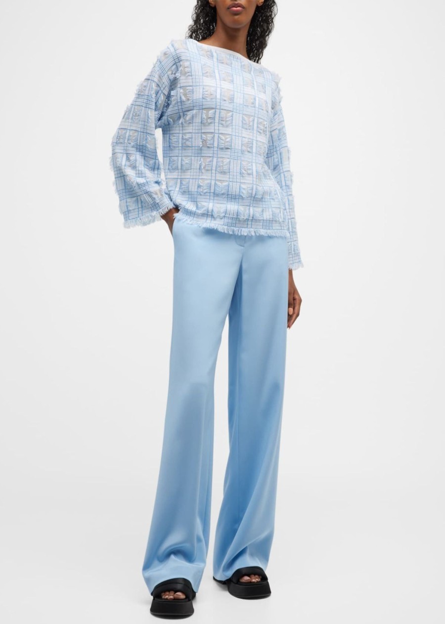 Clothing Lafayette 148 NY | Lafayette 148 Dalton Wide Leg Pant Cool Blue