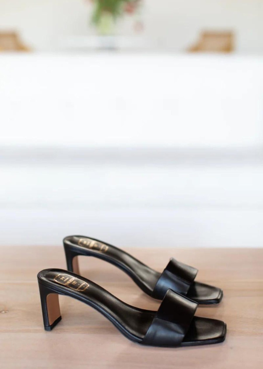 Accessories Emerson Fry | Emerson Fry Wide Strap Mule Black Leather