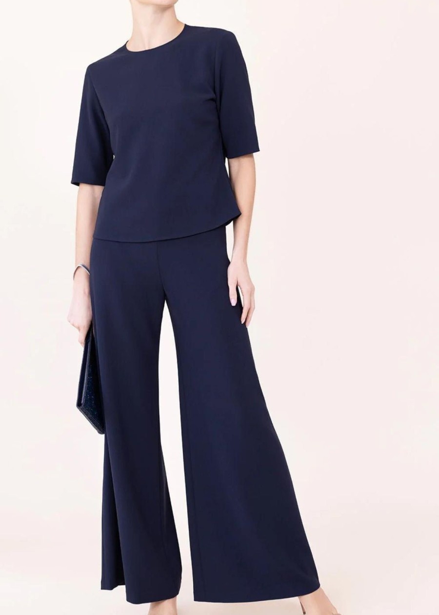 Clothing Peter Cohen | Peter Cohen Dug Wide Leg Pant Navy