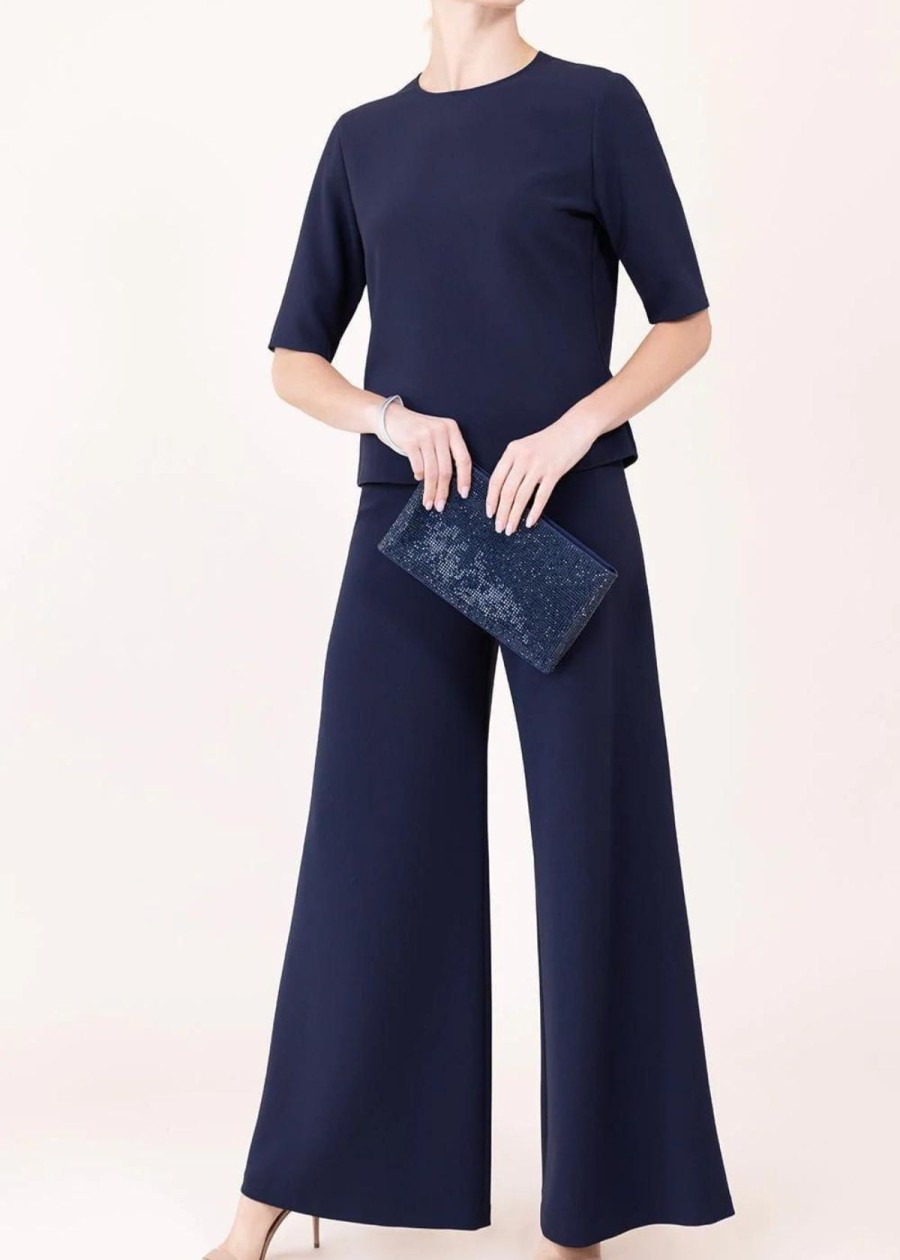 Clothing Peter Cohen | Peter Cohen Dug Wide Leg Pant Navy