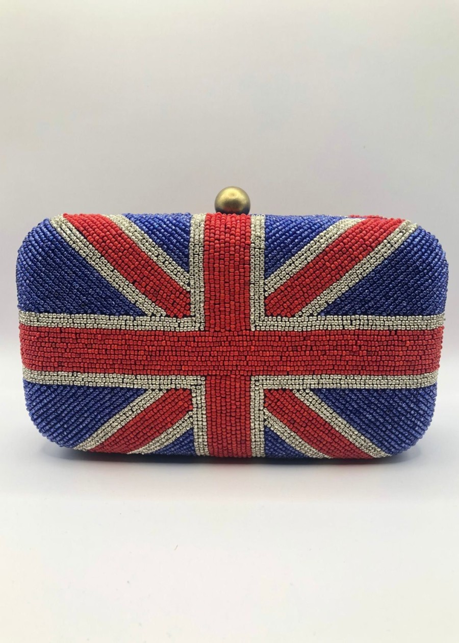 Accessories Moyna | Moyna Uk Flag Beaded Box Clutch Handbag