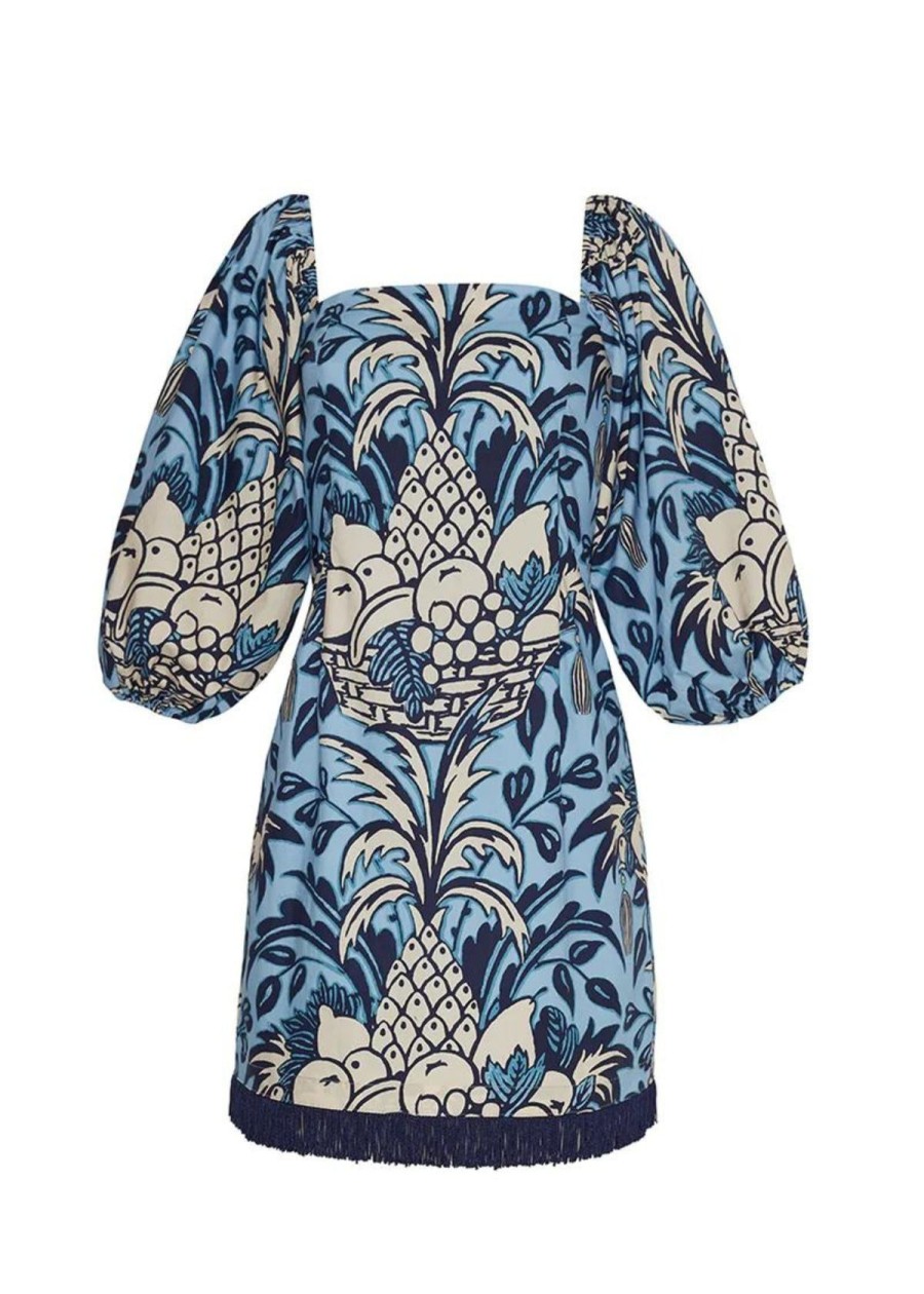 Clothing Cara Cara | Cara Cara Montauk Dress Blue Fruit Basket