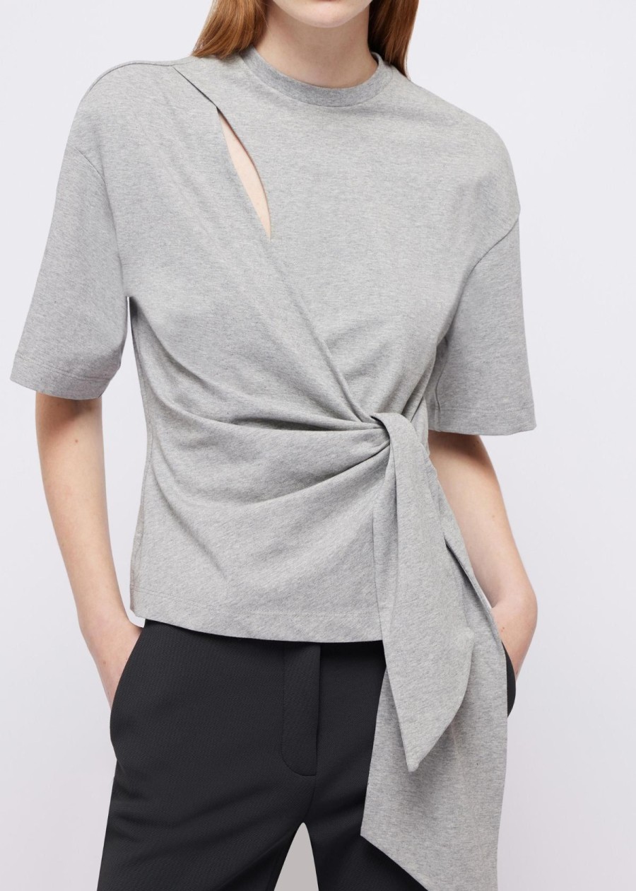 Clothing SIMKHAI | Simkhai Joline Wrap Tie Top Grey Melange