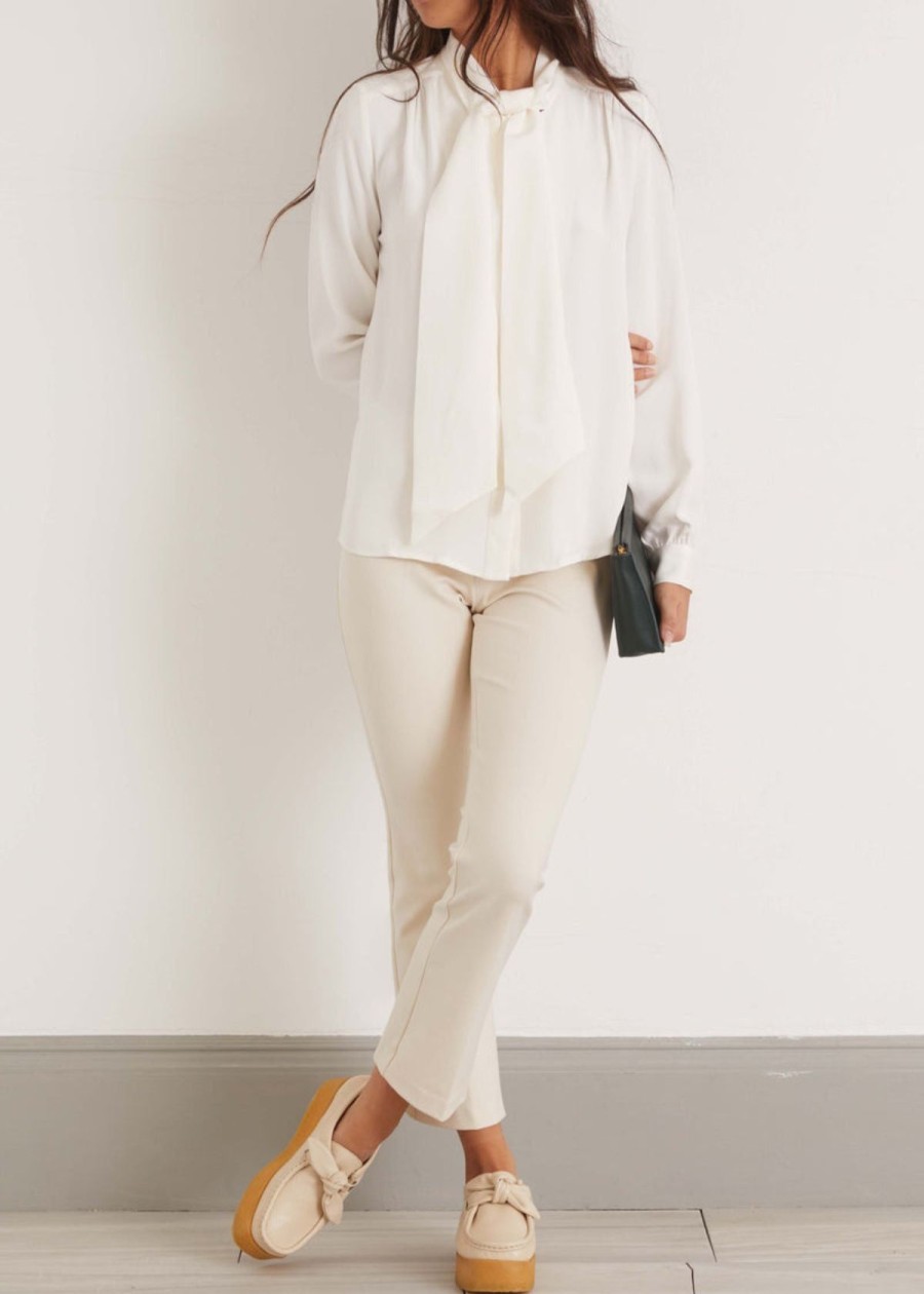 Clothing ANN MASHBURN | Ann Mashburn Faye Flare Cropped Pant Bisque