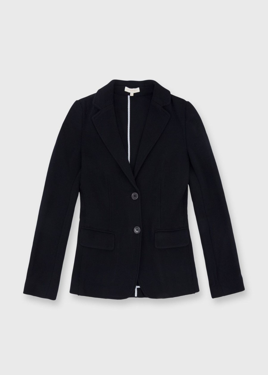 Clothing ANN MASHBURN | Ann Mashburn Parker Jacket Wool Pique Navy