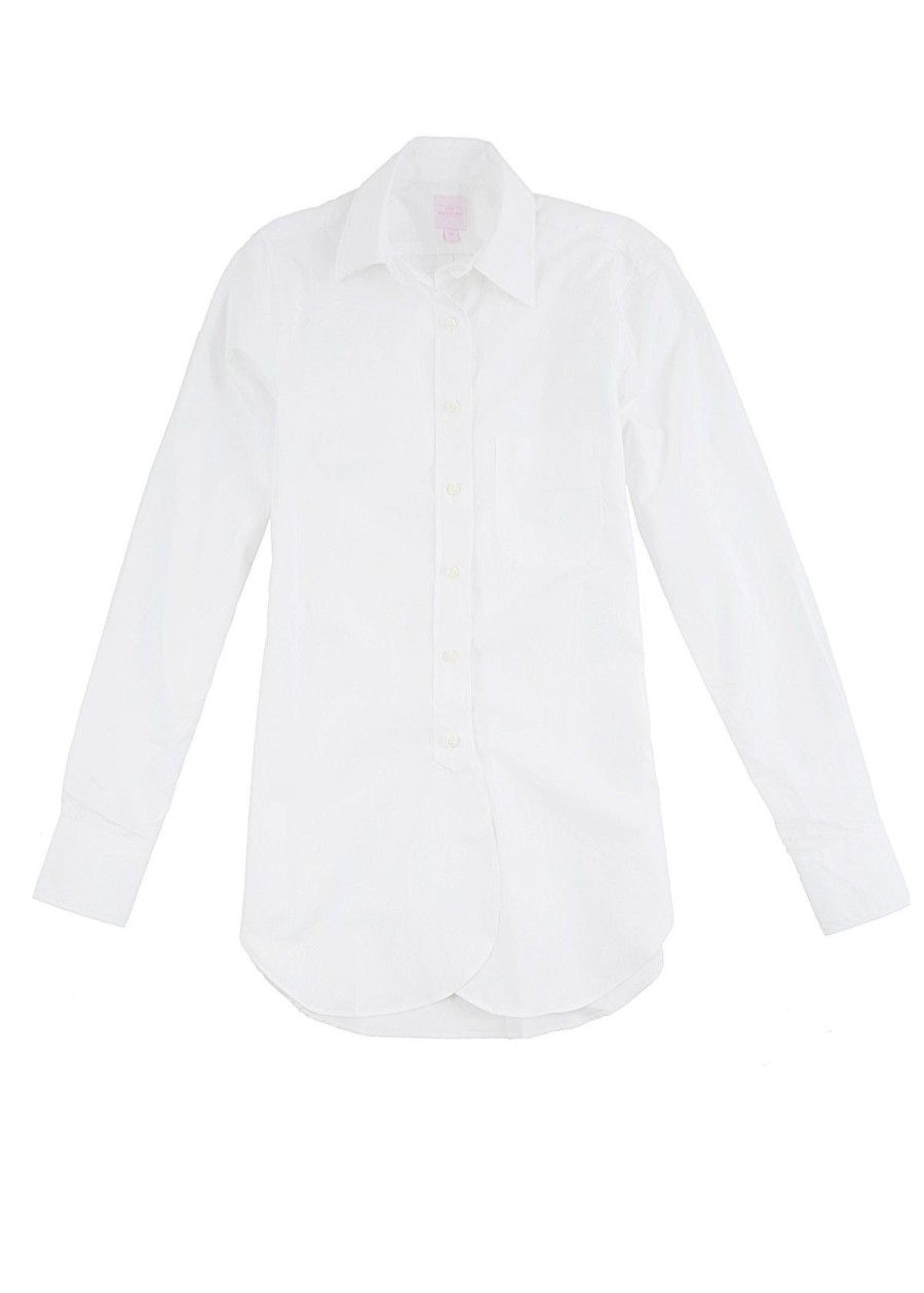 Clothing ANN MASHBURN | Ann Mashburn Boyfriend Shirt In Poplin White