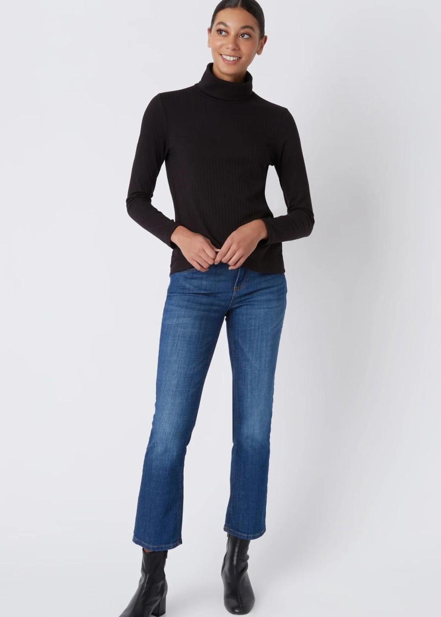 Clothing Kal Rieman | Kal Rieman Alma Rib Turtleneck Black