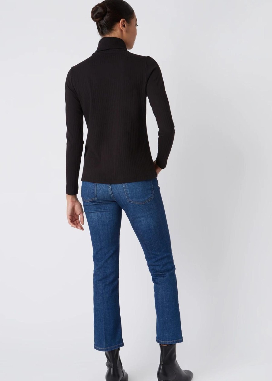 Clothing Kal Rieman | Kal Rieman Alma Rib Turtleneck Black