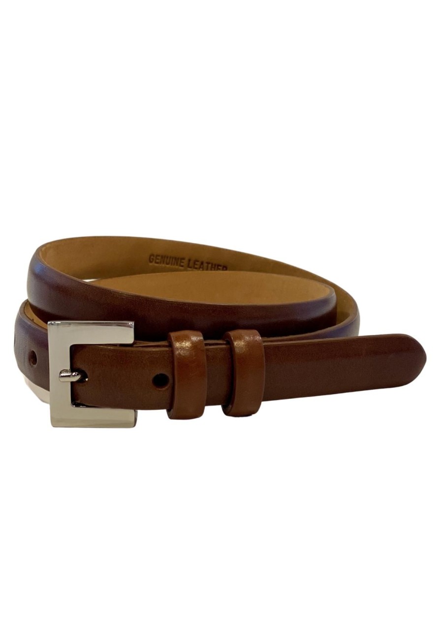 Accessories W.Kleinberg | W.Kleinberg Skinny Leather Belt With Double Keepers