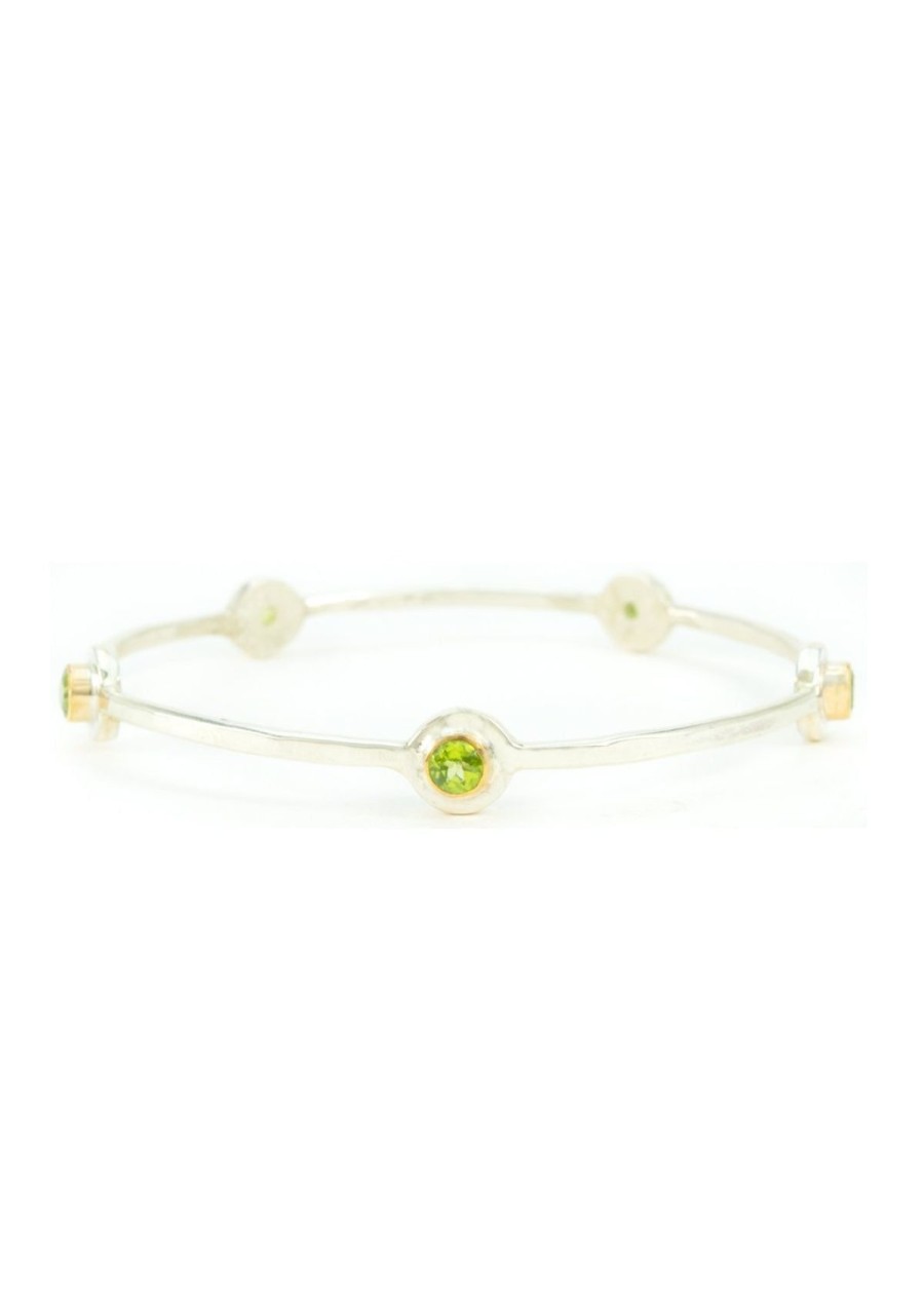 Accessories Margaret Ellis Jewelry Bracelets | Margaret Ellis Five Stone Bangle Bracelet - Peridot