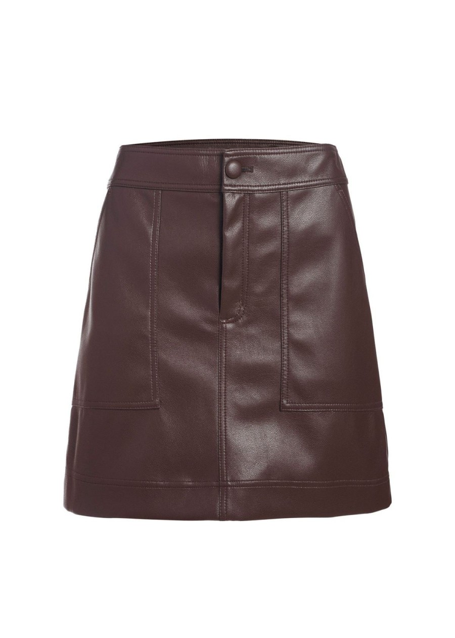 Clothing Marie Oliver | Marie Oliver Braden Vegan Leather Mini Skirt Java