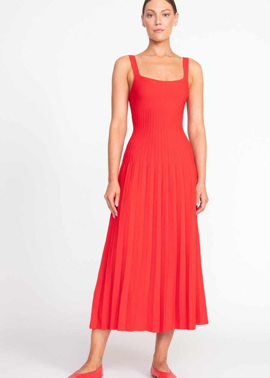 Clothing Staud | Staud Ellison Dress Red Rose