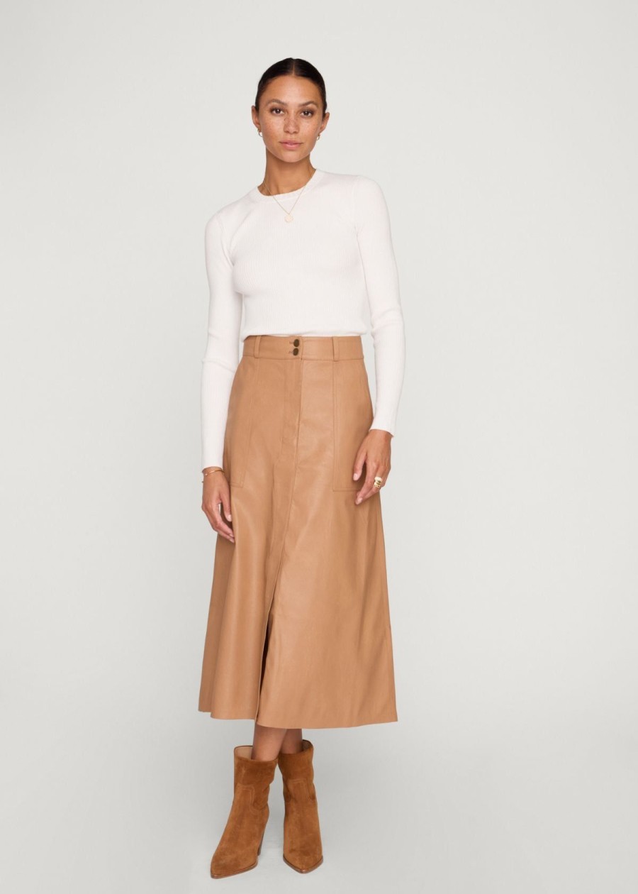 Clothing Brochu Walker | Brochu Walker Mica Vegan Leather Skirt Dunes