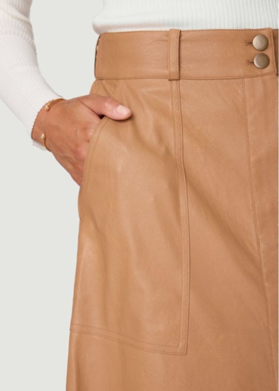 Clothing Brochu Walker | Brochu Walker Mica Vegan Leather Skirt Dunes