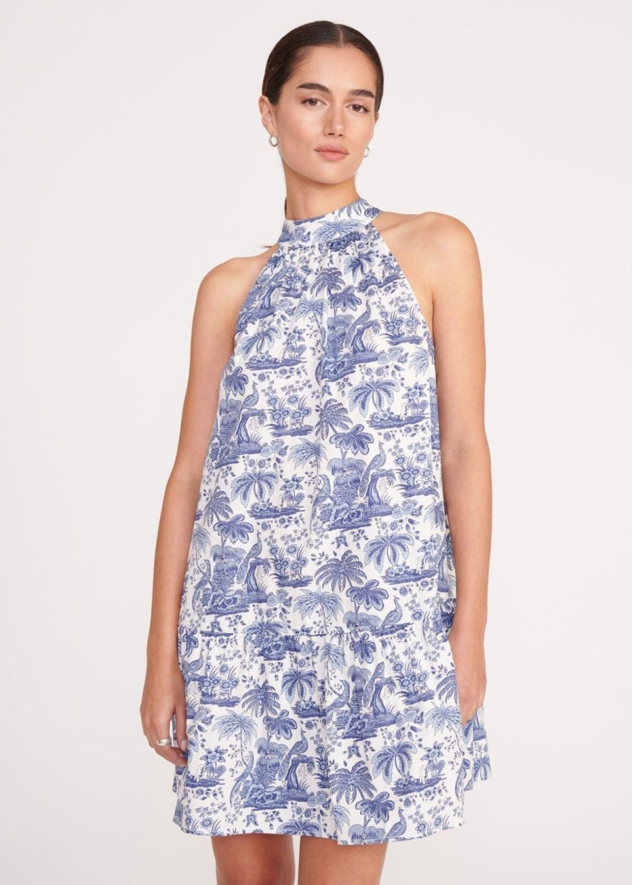 Clothing Staud | Staud Marlowe Dress Blue Toile