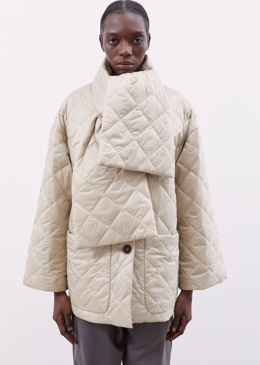 Clothing MeimeiJ | Meimeij Lightweight Quilted Coat Cashmere