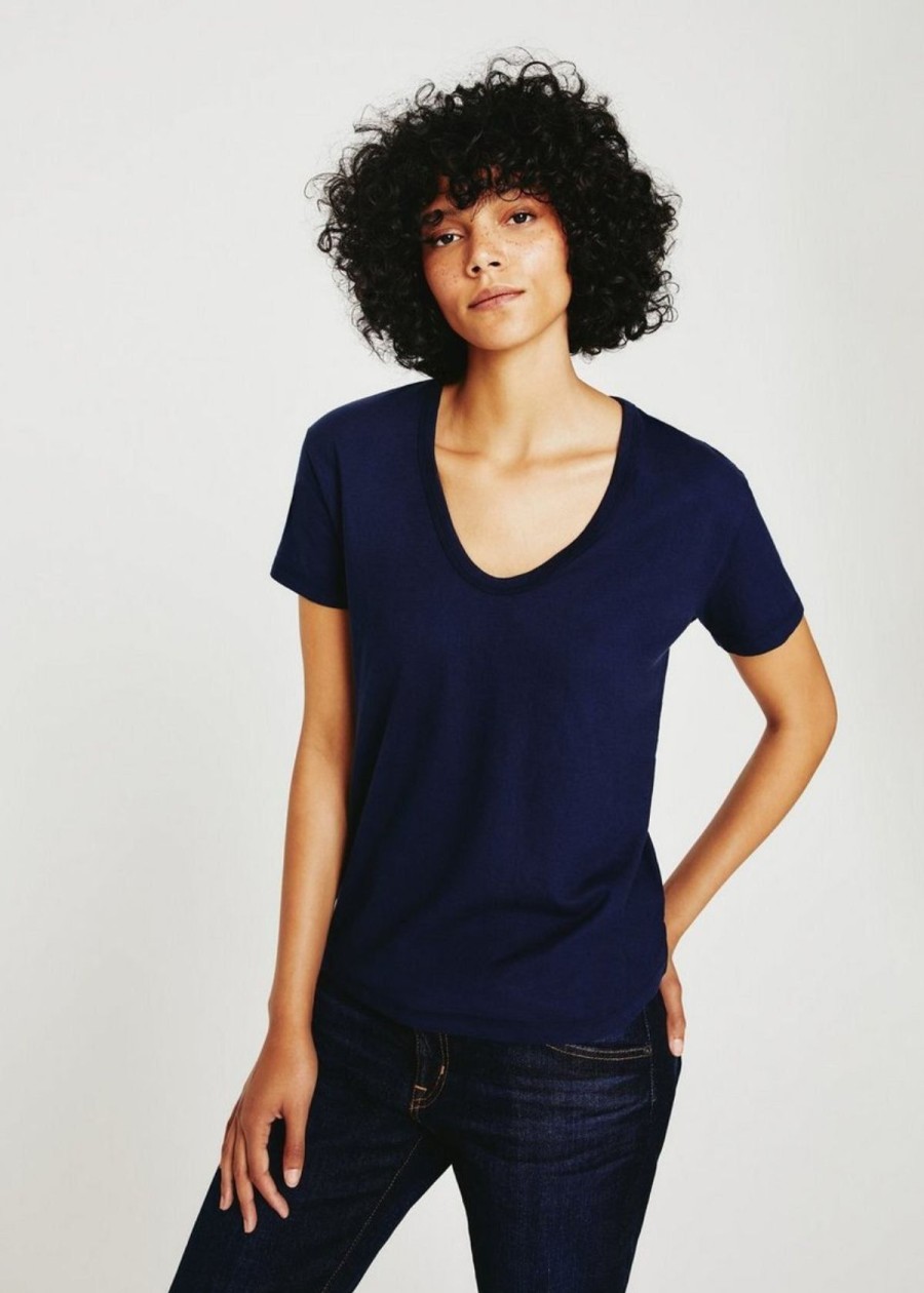 Clothing AG | Ag Aspen U-Neck Tee In Deep Navy