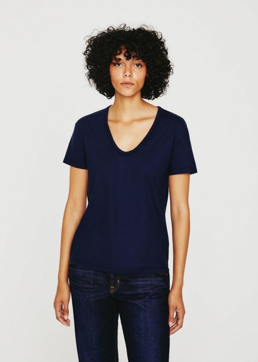 Clothing AG | Ag Aspen U-Neck Tee In Deep Navy