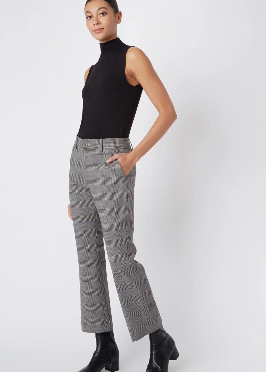 Clothing Kal Rieman | Kal Rieman Francoise Crop Flare Pant Glen Plaid