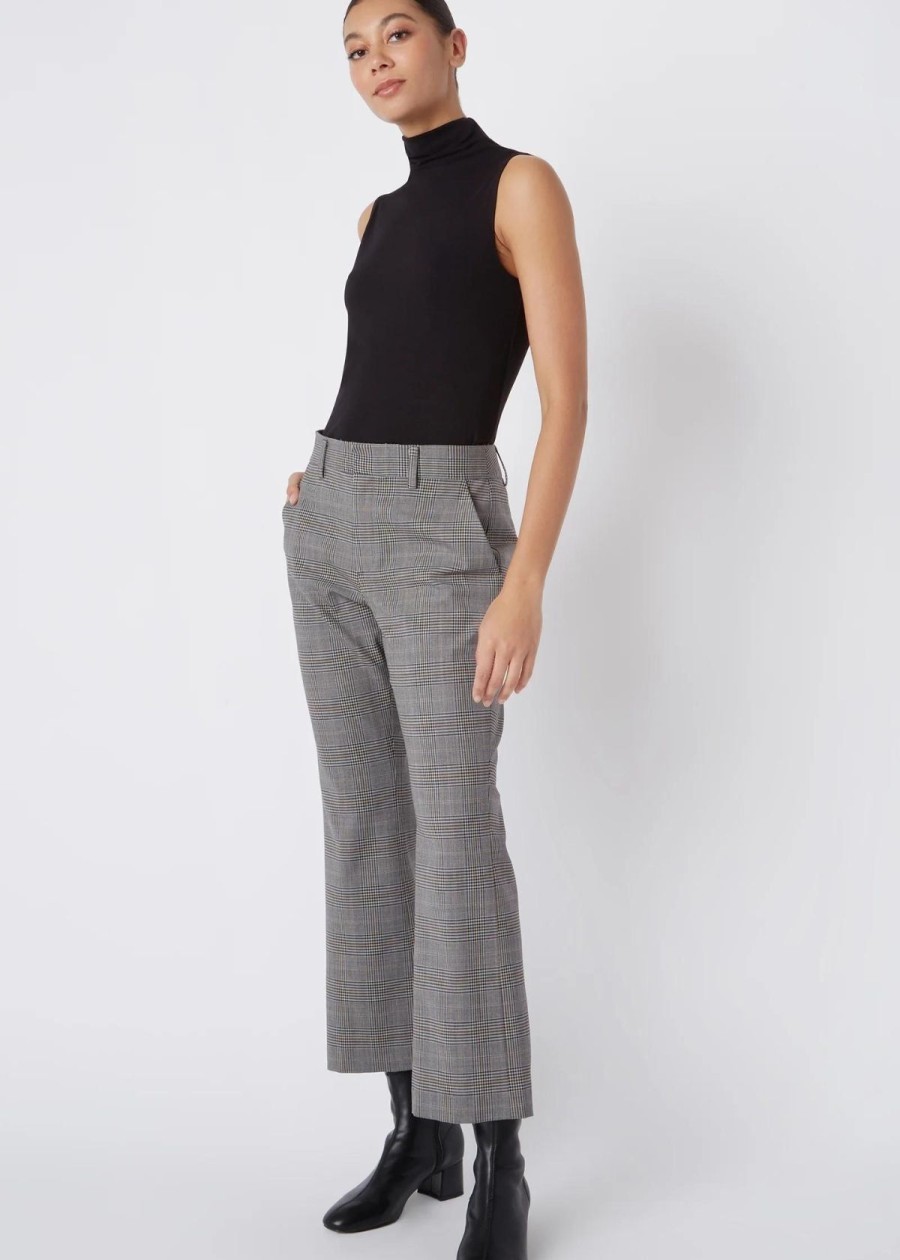 Clothing Kal Rieman | Kal Rieman Francoise Crop Flare Pant Glen Plaid