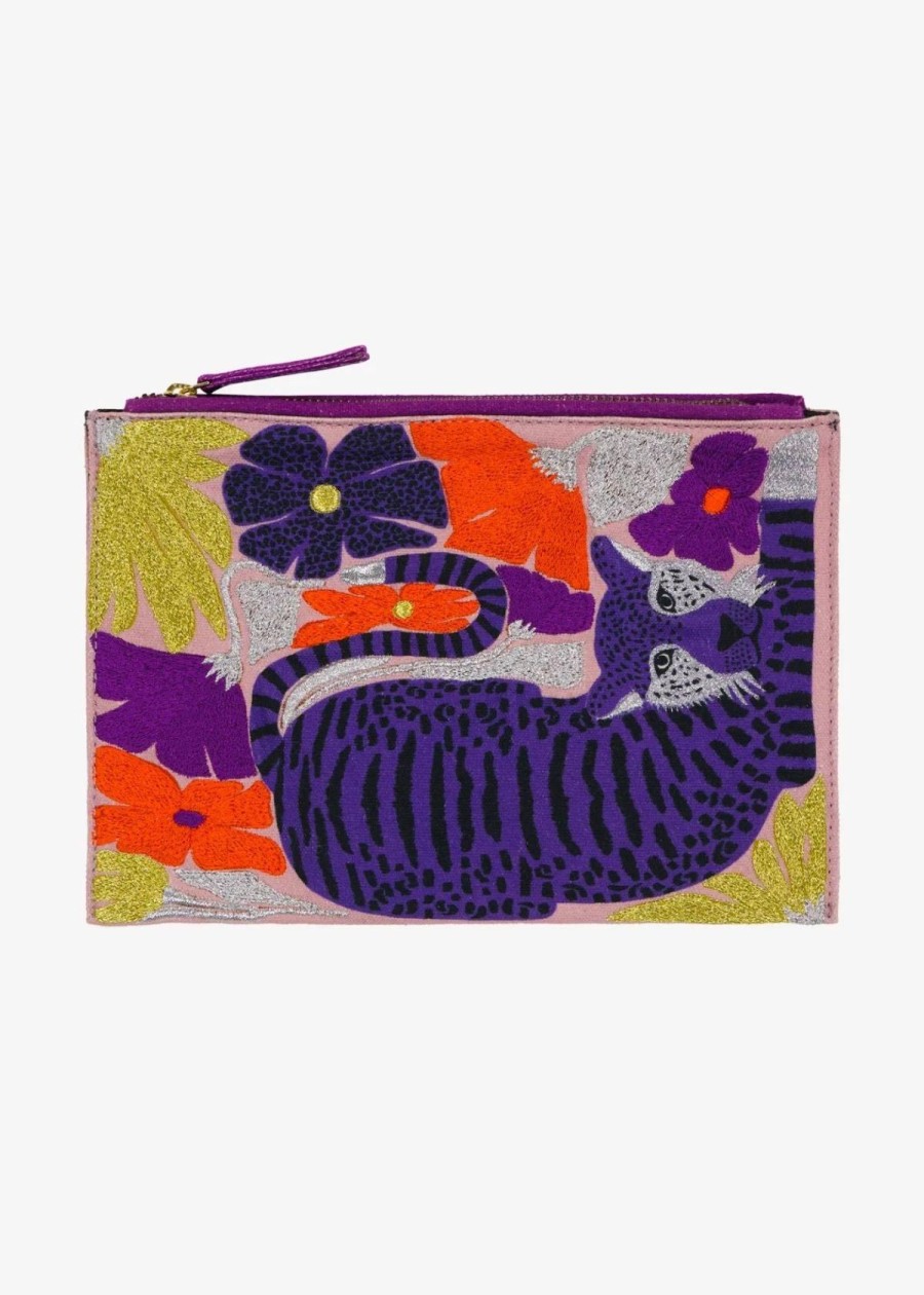 Accessories INOUI EDITIONS | Inoui Editions Folk Embroidered Pouch - Pink