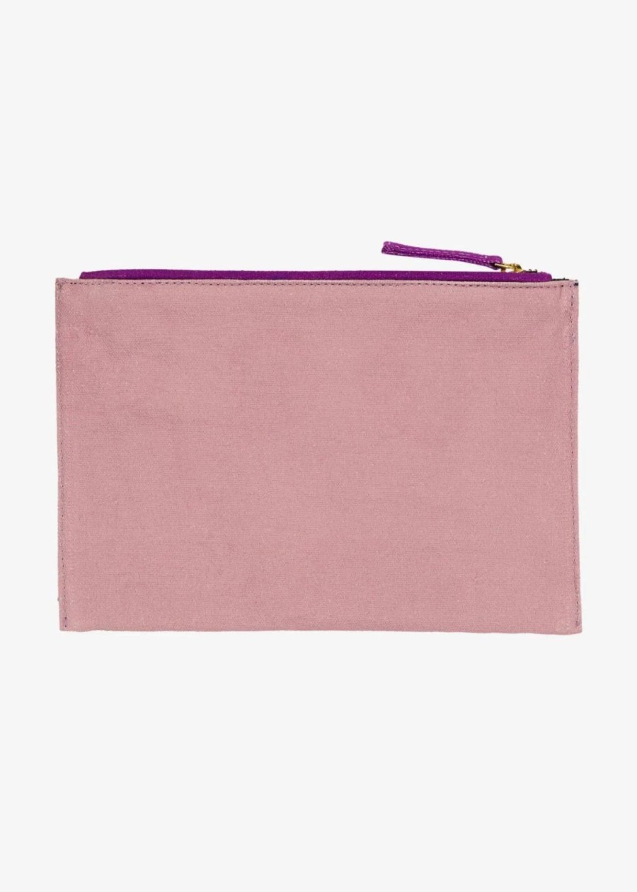 Accessories INOUI EDITIONS | Inoui Editions Folk Embroidered Pouch - Pink