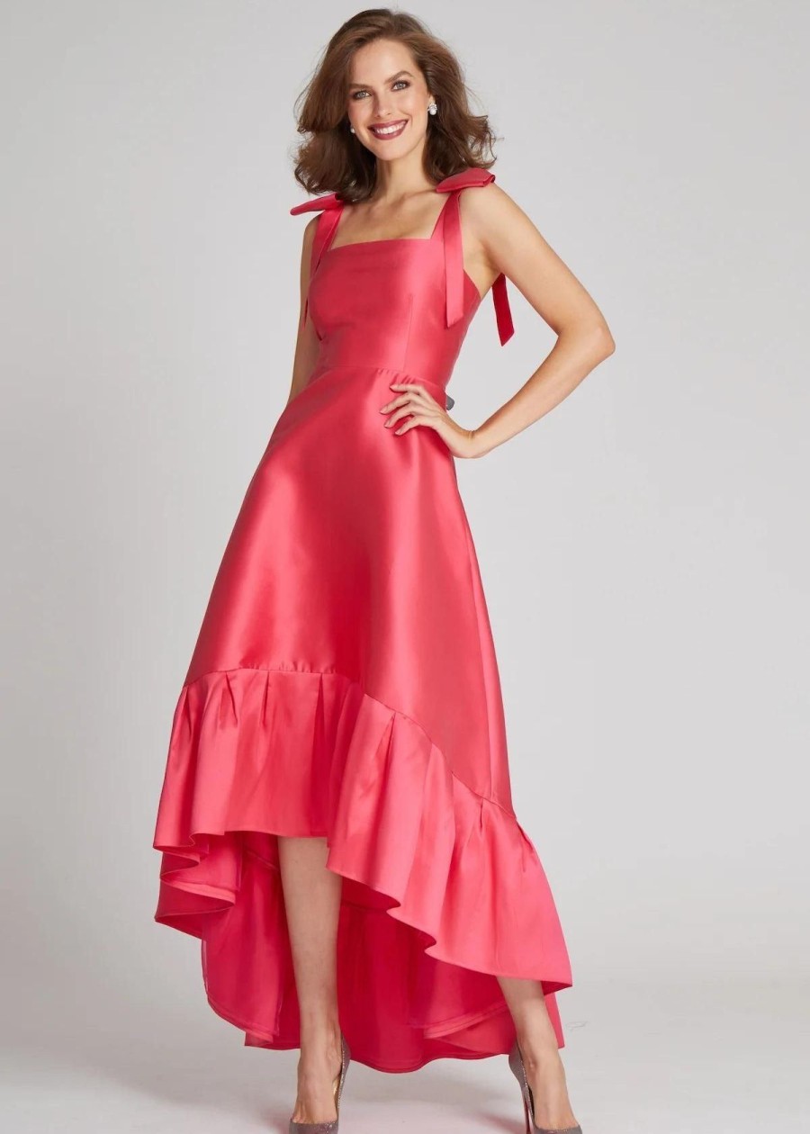 Clothing Teri Jon | Teri Jon Stretch Gazar Bow Gown Watermelon