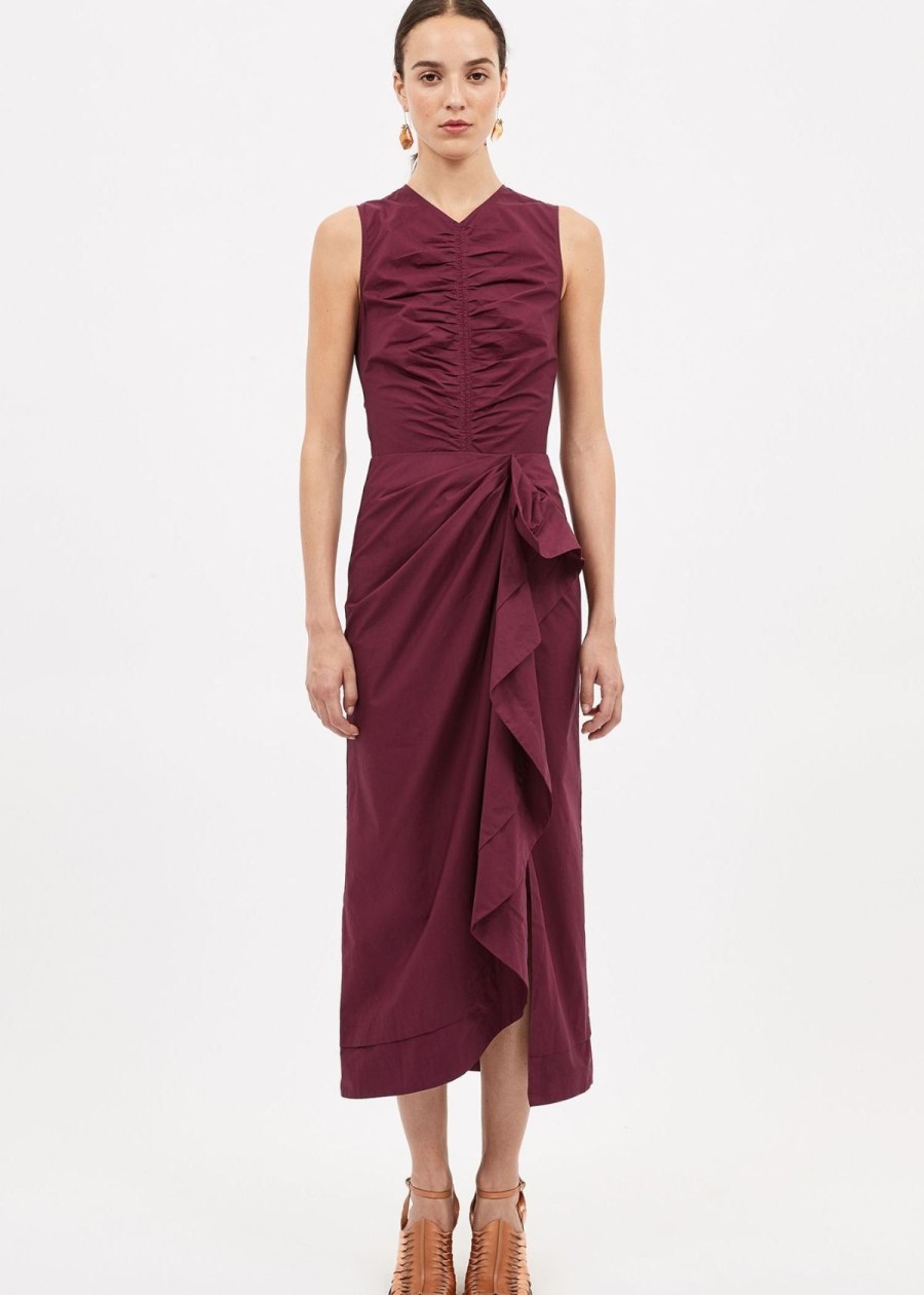 Clothing Ulla Johnson | Ulla Johnson Edlyn Midi Dress Syrah