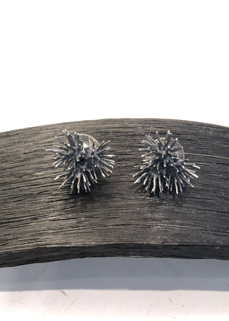 Accessories Blackwing Metals Jewelry Earrings | Blackwing Metals Thistle Cluster Earring - Oxidized Sterling