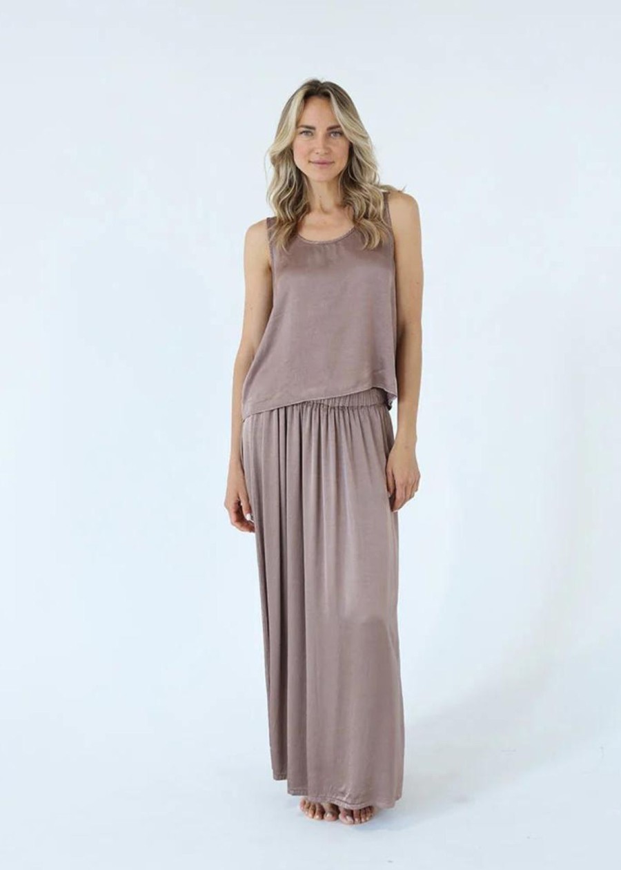 Clothing PJ Harlow | Pj Harlow Bella Maxi Satin Dress/Skirt Copper