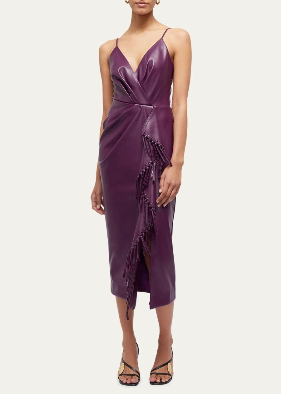 Clothing SIMKHAI | Simkhai Carlee Vegan Leather Dress Plum