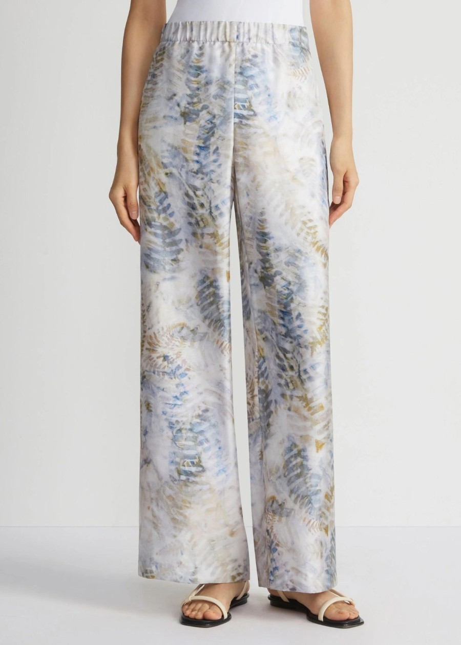 Clothing Lafayette 148 NY | Lafayette 148 Eco Fern Print Silk Twill Riverside Pant Bluestone Multi